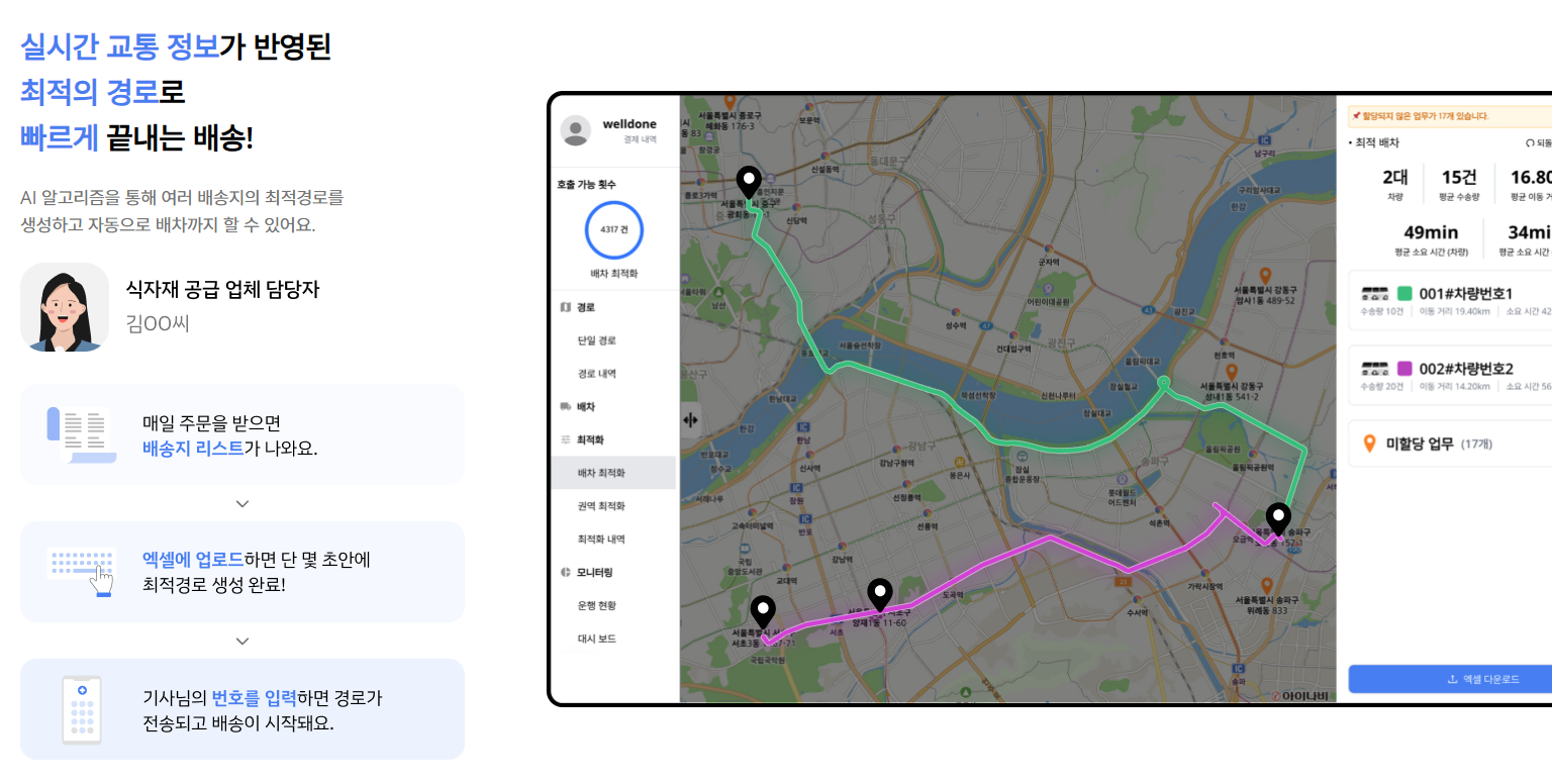 19. AI 기반 최적의 경로로 배차 솔루션을 제공하는 서비스 ⓒ플릿튠.png