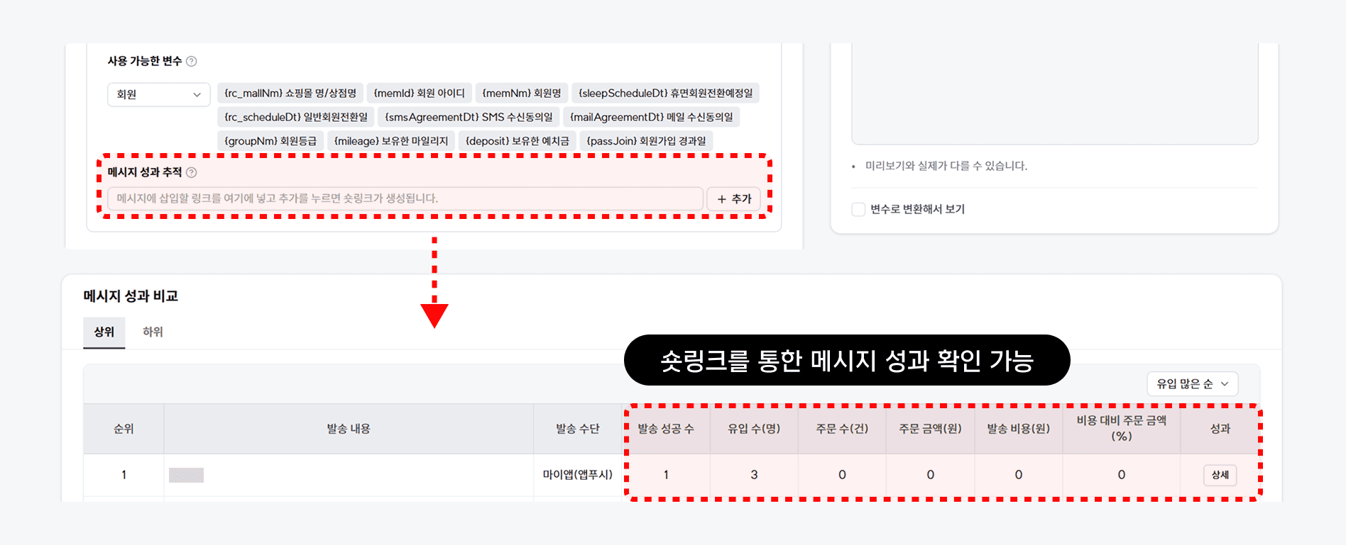 고도몰 CRM 메시지 보내기_숏링크.png